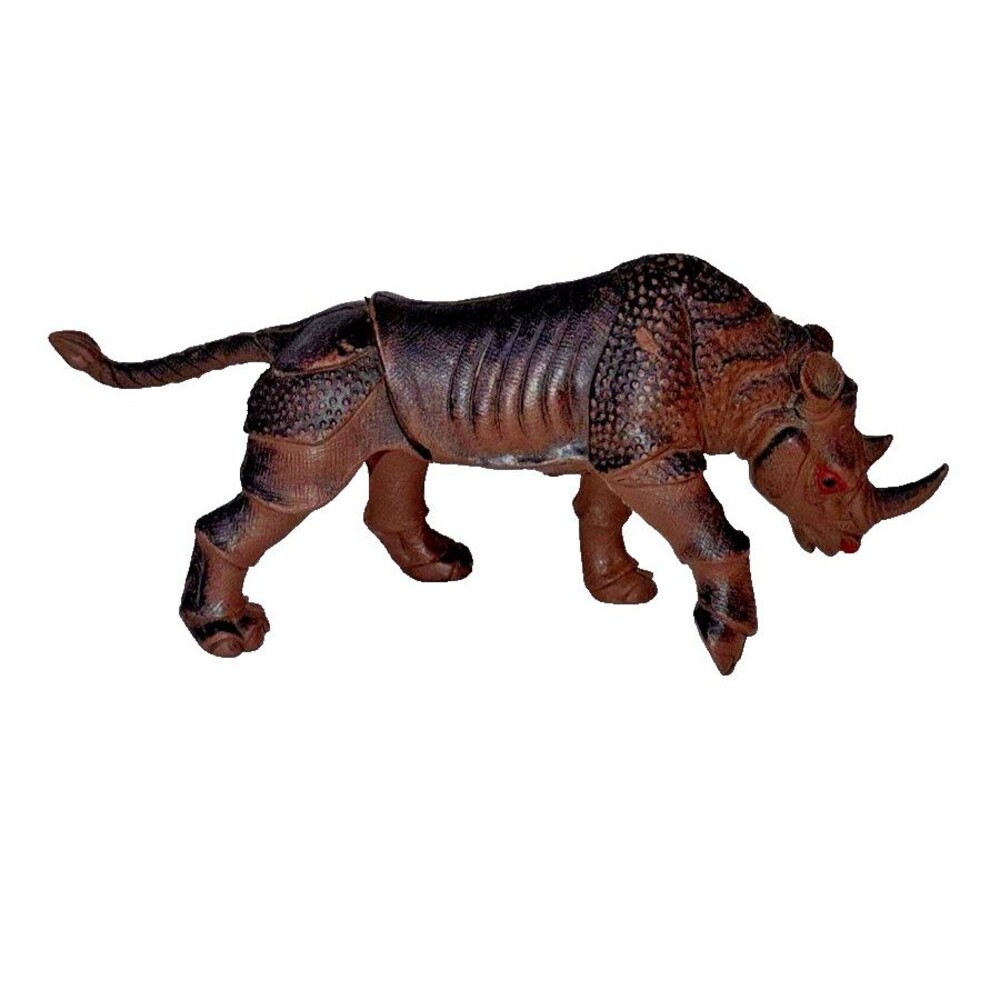 Vintage Imperial Hong Kong Rhinoceros Figure 1984 Rubber Safari Animal Toy